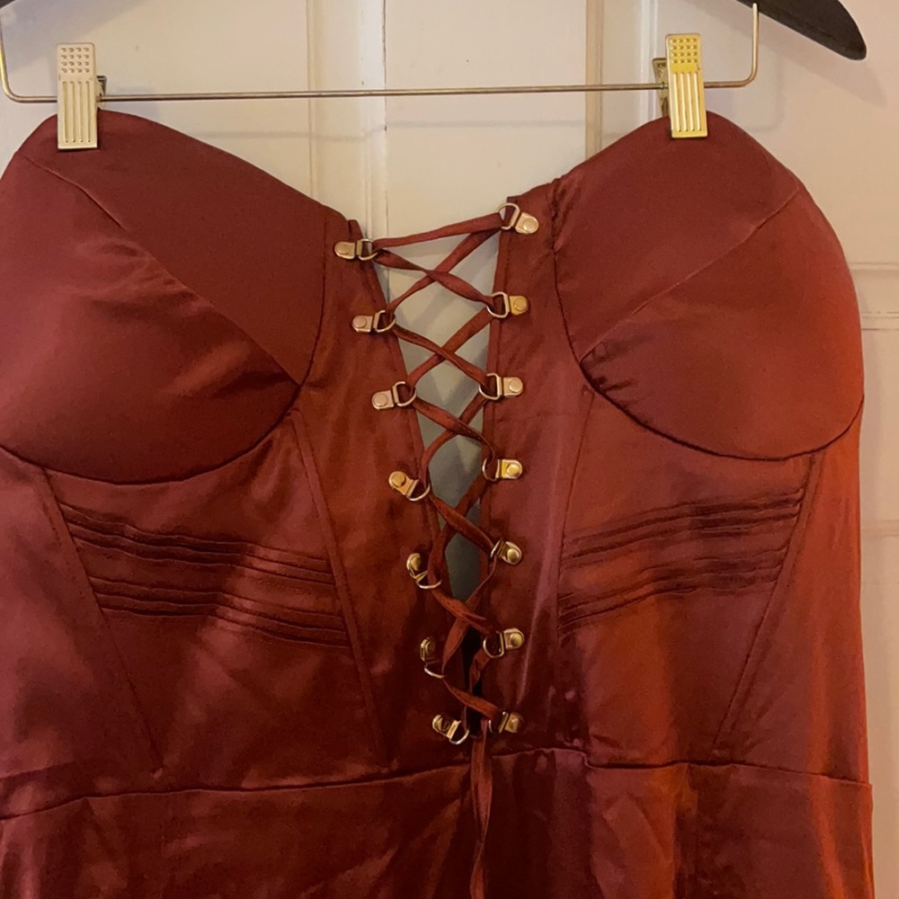 Evening gown with corset that laces up new with tags